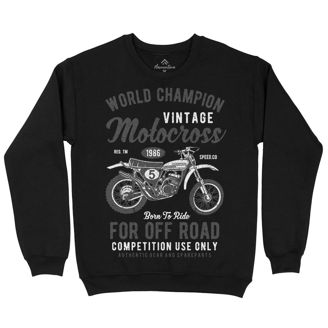 Vintage Motocross Mens Crew Neck Sweatshirt Motorcycles A785