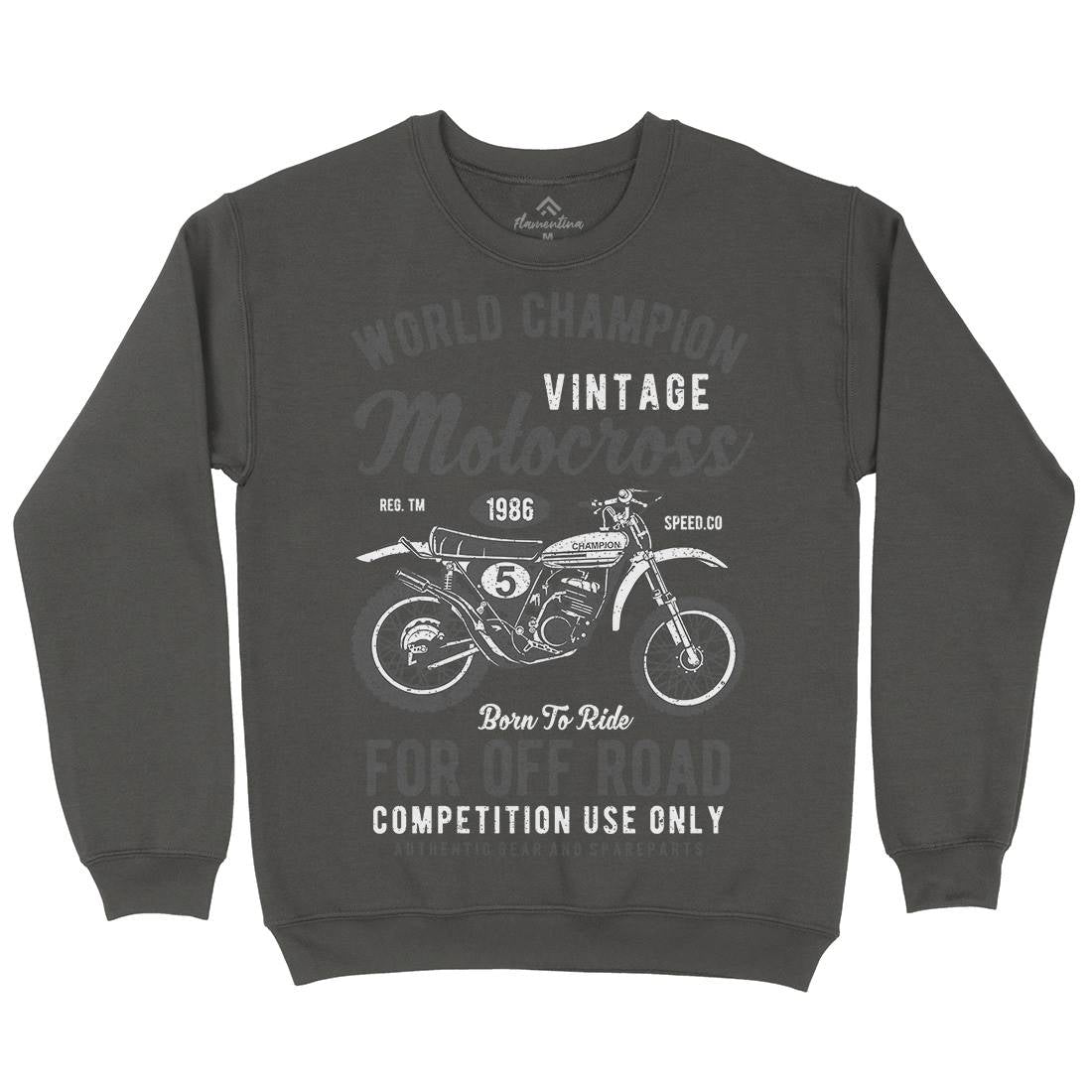 Vintage Motocross Mens Crew Neck Sweatshirt Motorcycles A785