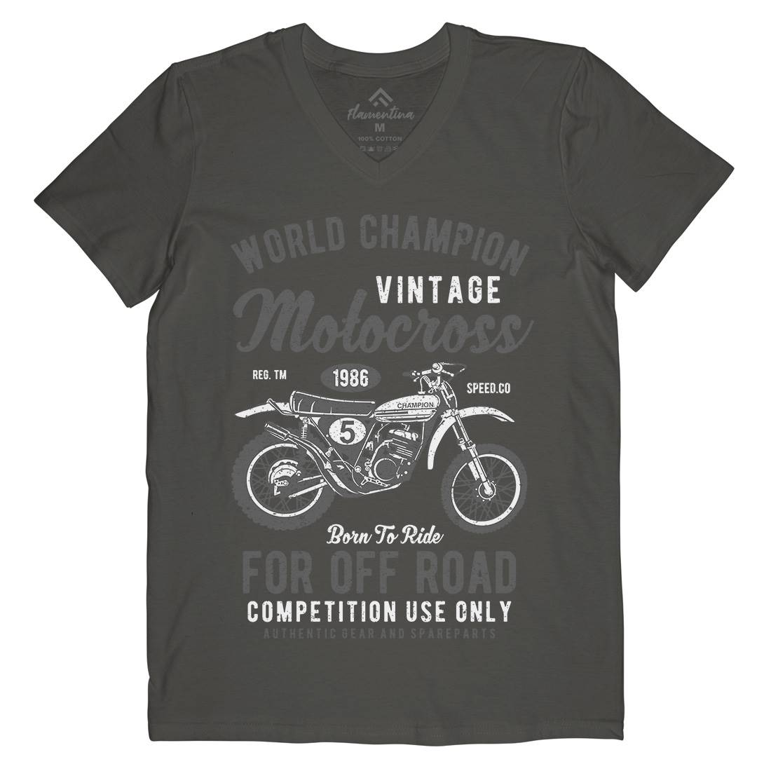 Vintage Motocross Mens V-Neck T-Shirt Motorcycles A785