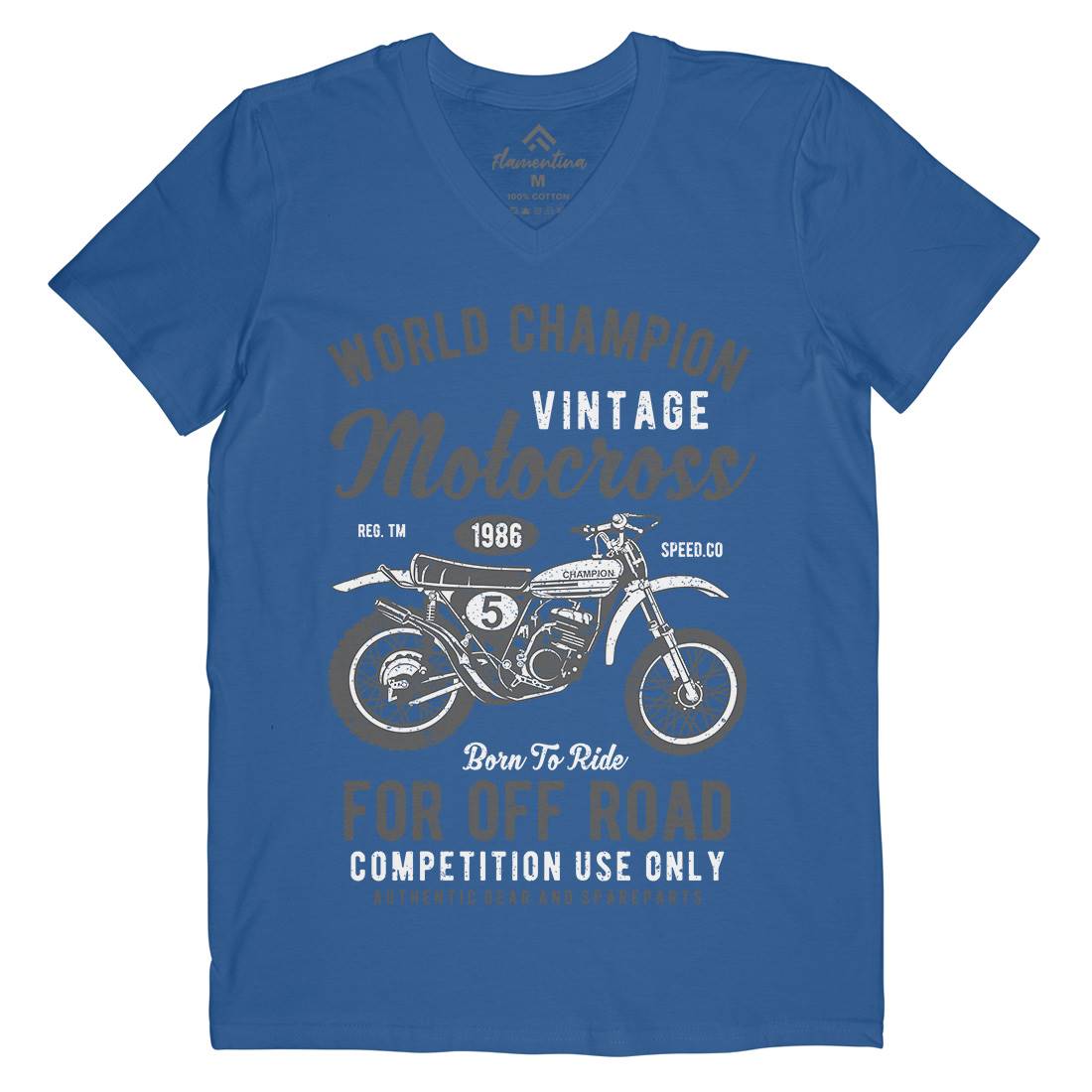 Vintage Motocross Mens V-Neck T-Shirt Motorcycles A785