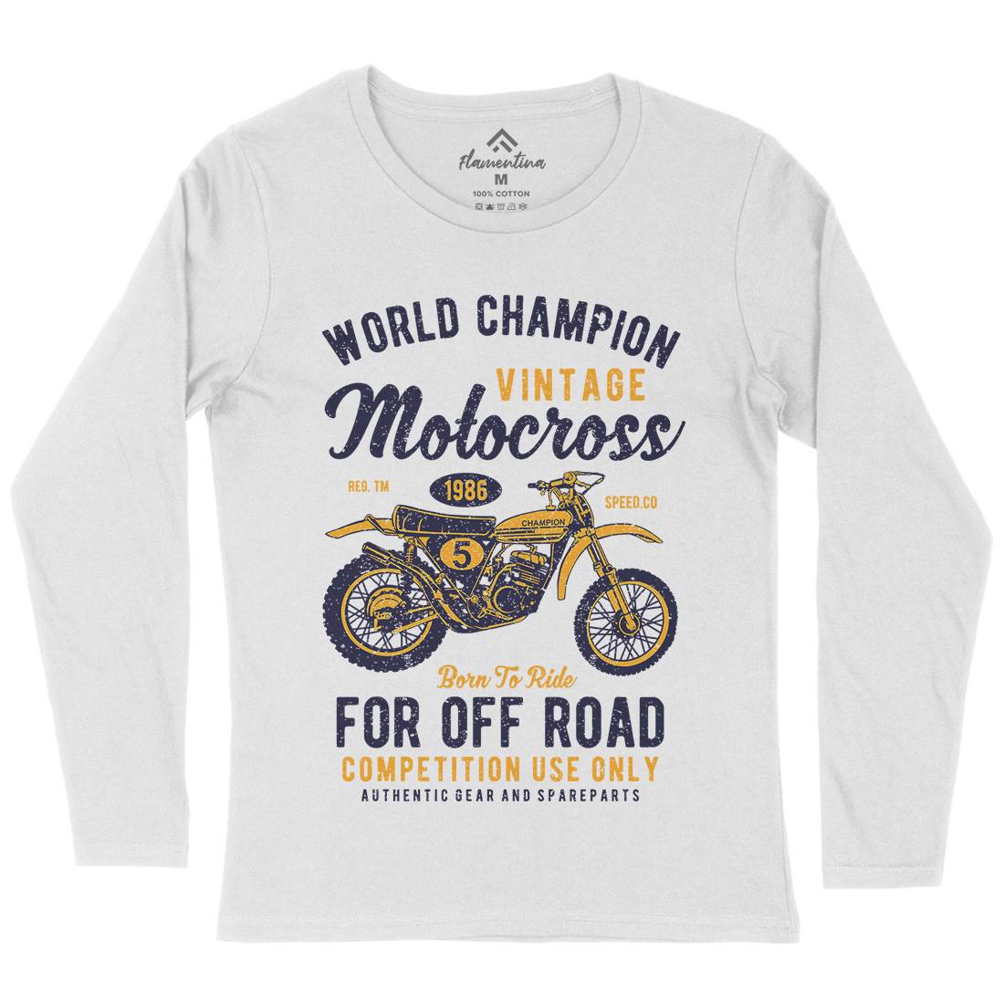 Vintage Motocross Womens Long Sleeve T-Shirt Motorcycles A785