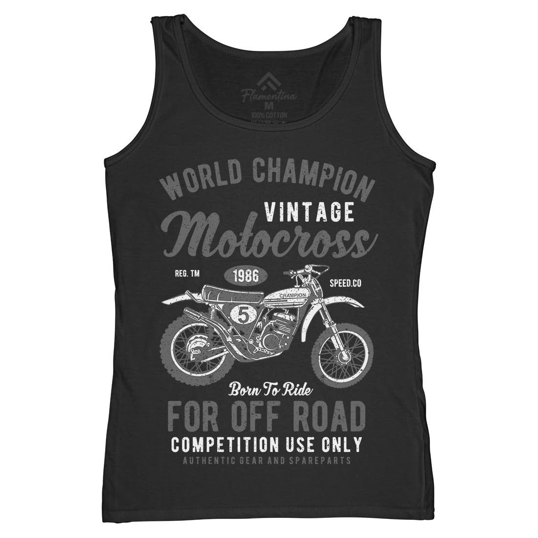 Vintage Motocross Womens Organic Tank Top Vest Motorcycles A785