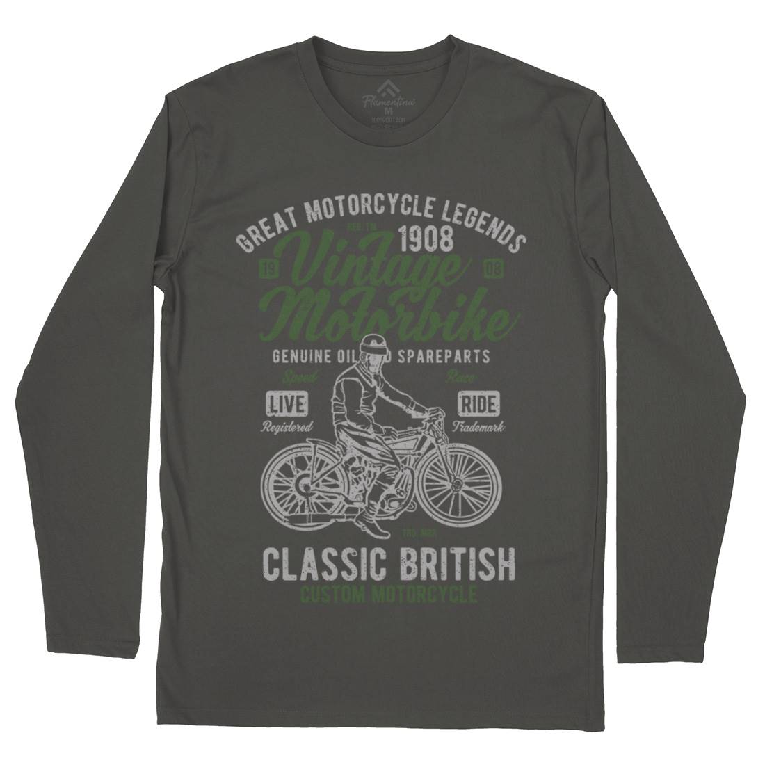 Vintage Motorbike Mens Long Sleeve T-Shirt Motorcycles A786