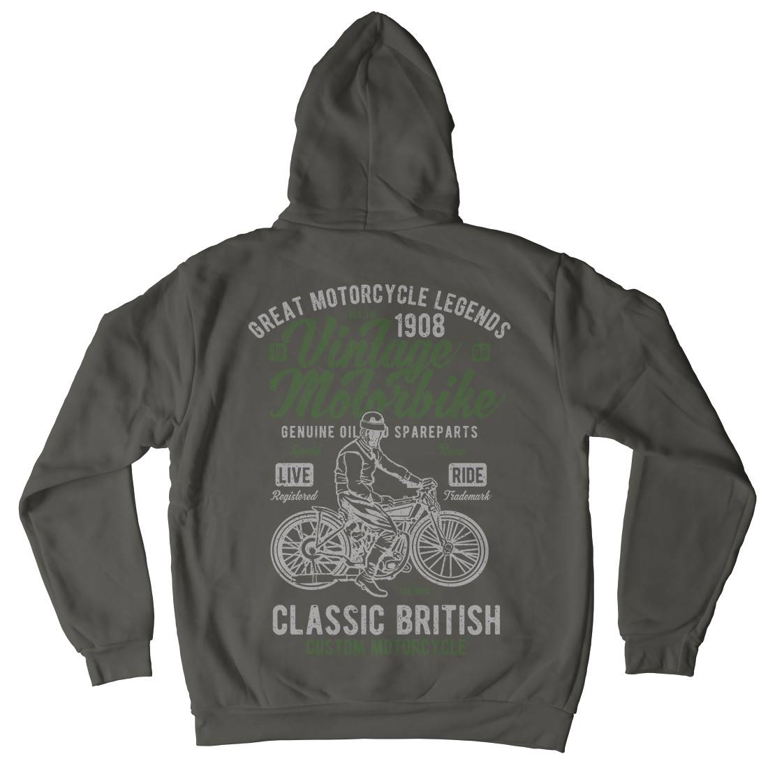 Vintage Motorbike Mens Hoodie With Pocket Motorcycles A786