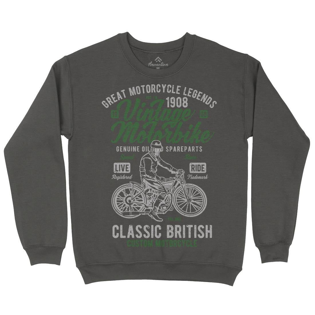 Vintage Motorbike Mens Crew Neck Sweatshirt Motorcycles A786