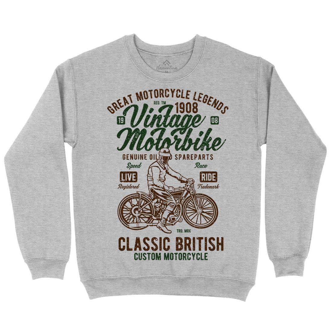 Vintage Motorbike Mens Crew Neck Sweatshirt Motorcycles A786