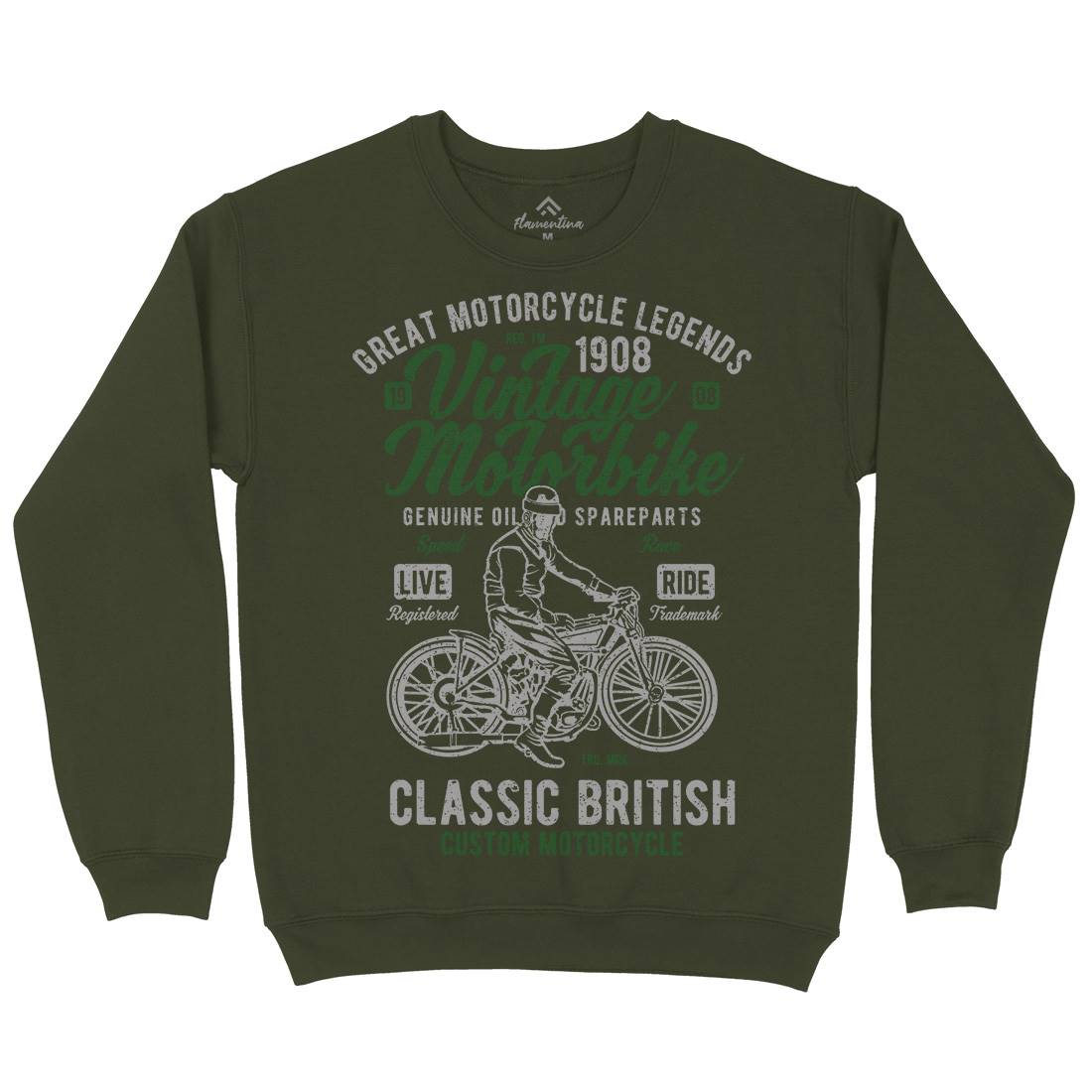 Vintage Motorbike Mens Crew Neck Sweatshirt Motorcycles A786