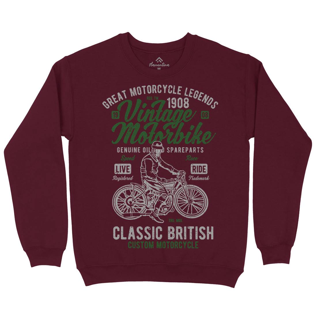 Vintage Motorbike Mens Crew Neck Sweatshirt Motorcycles A786