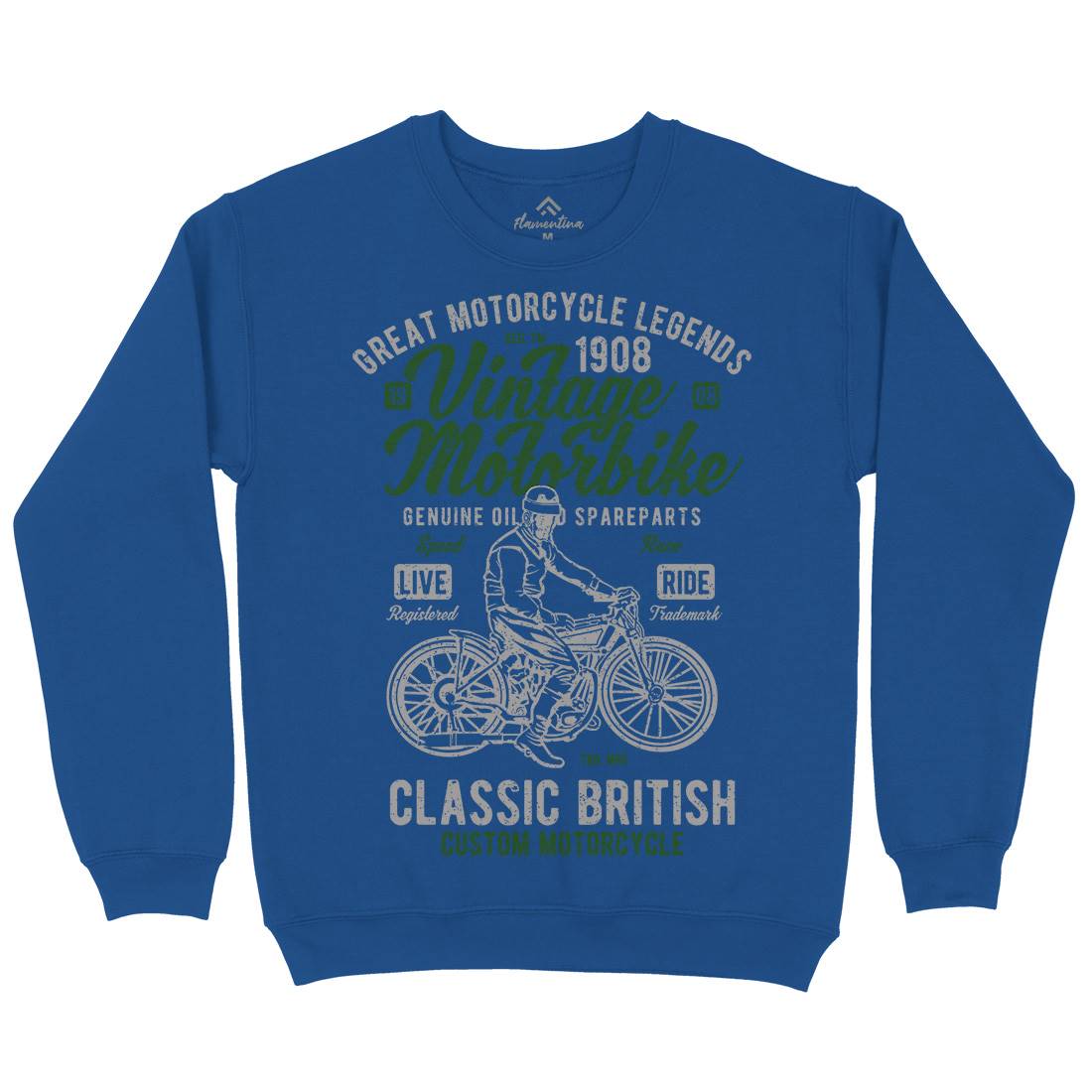 Vintage Motorbike Mens Crew Neck Sweatshirt Motorcycles A786