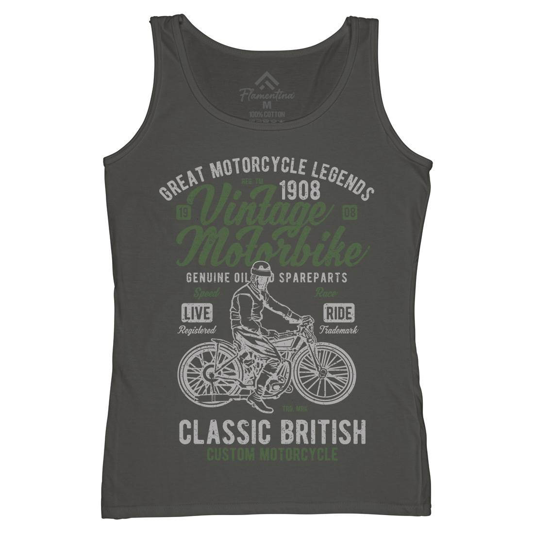 Vintage Motorbike Womens Organic Tank Top Vest Motorcycles A786