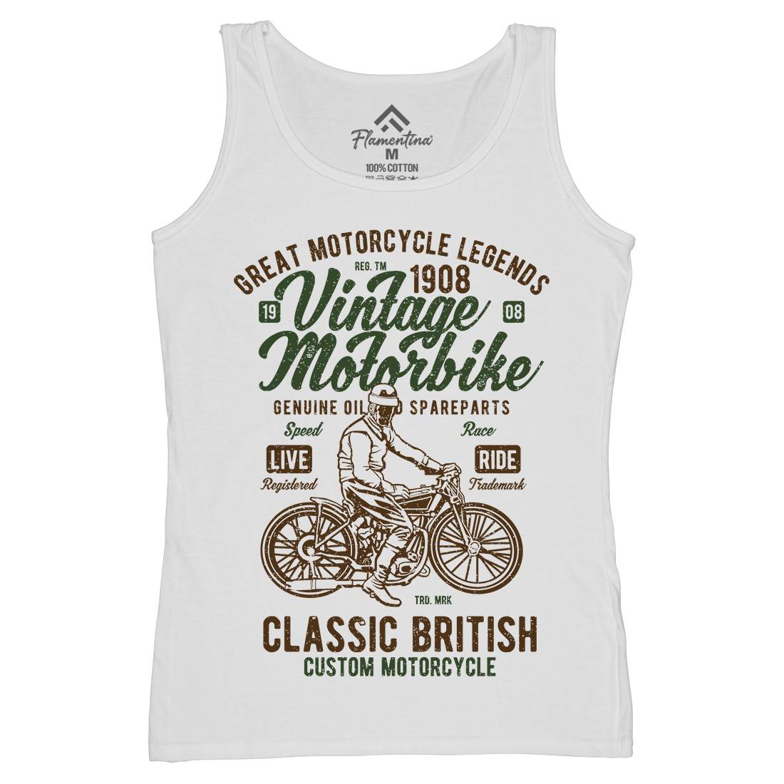 Vintage Motorbike Womens Organic Tank Top Vest Motorcycles A786