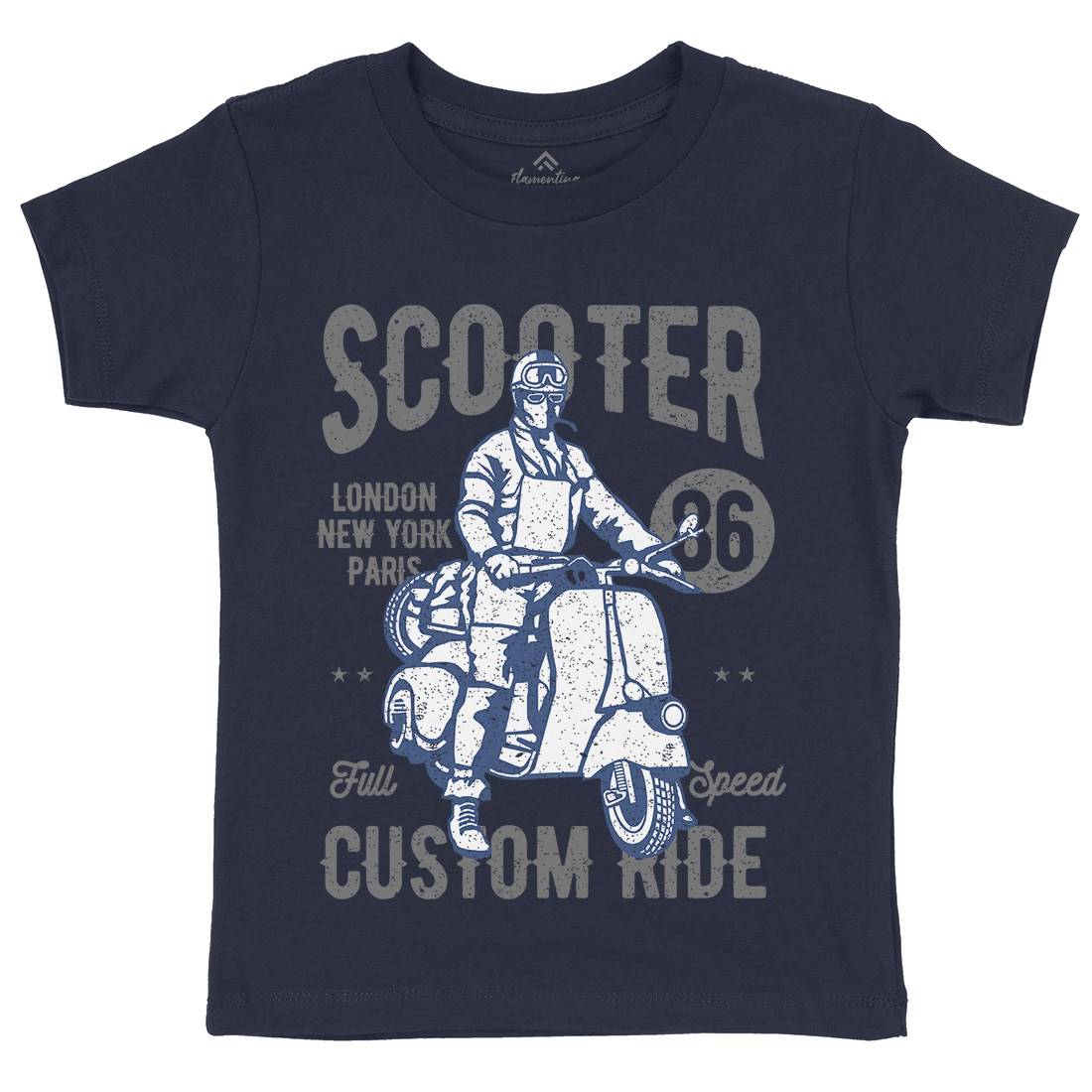 Vintage Scooter Kids Crew Neck T-Shirt Motorcycles A787