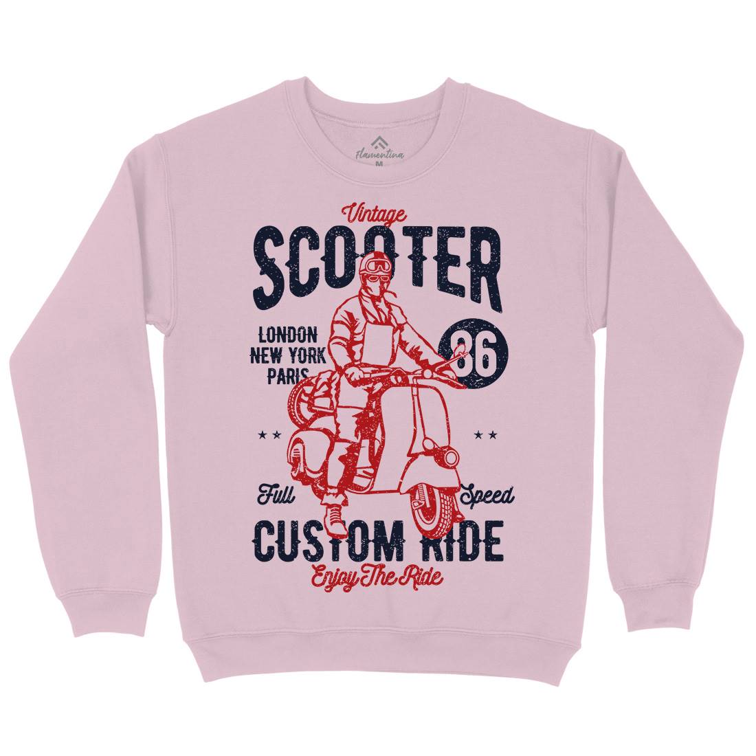 Vintage Scooter Kids Crew Neck Sweatshirt Motorcycles A787