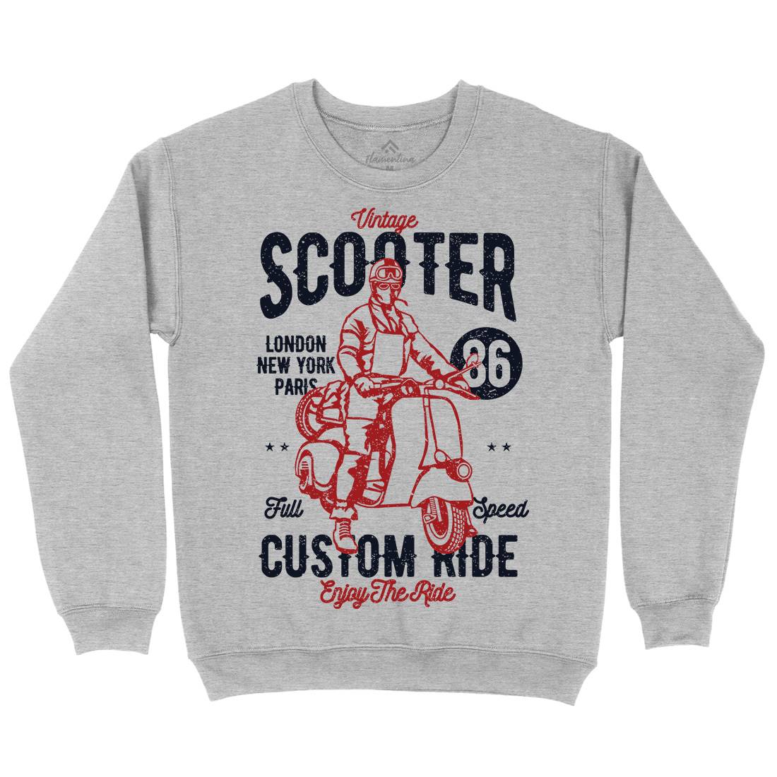 Vintage Scooter Kids Crew Neck Sweatshirt Motorcycles A787
