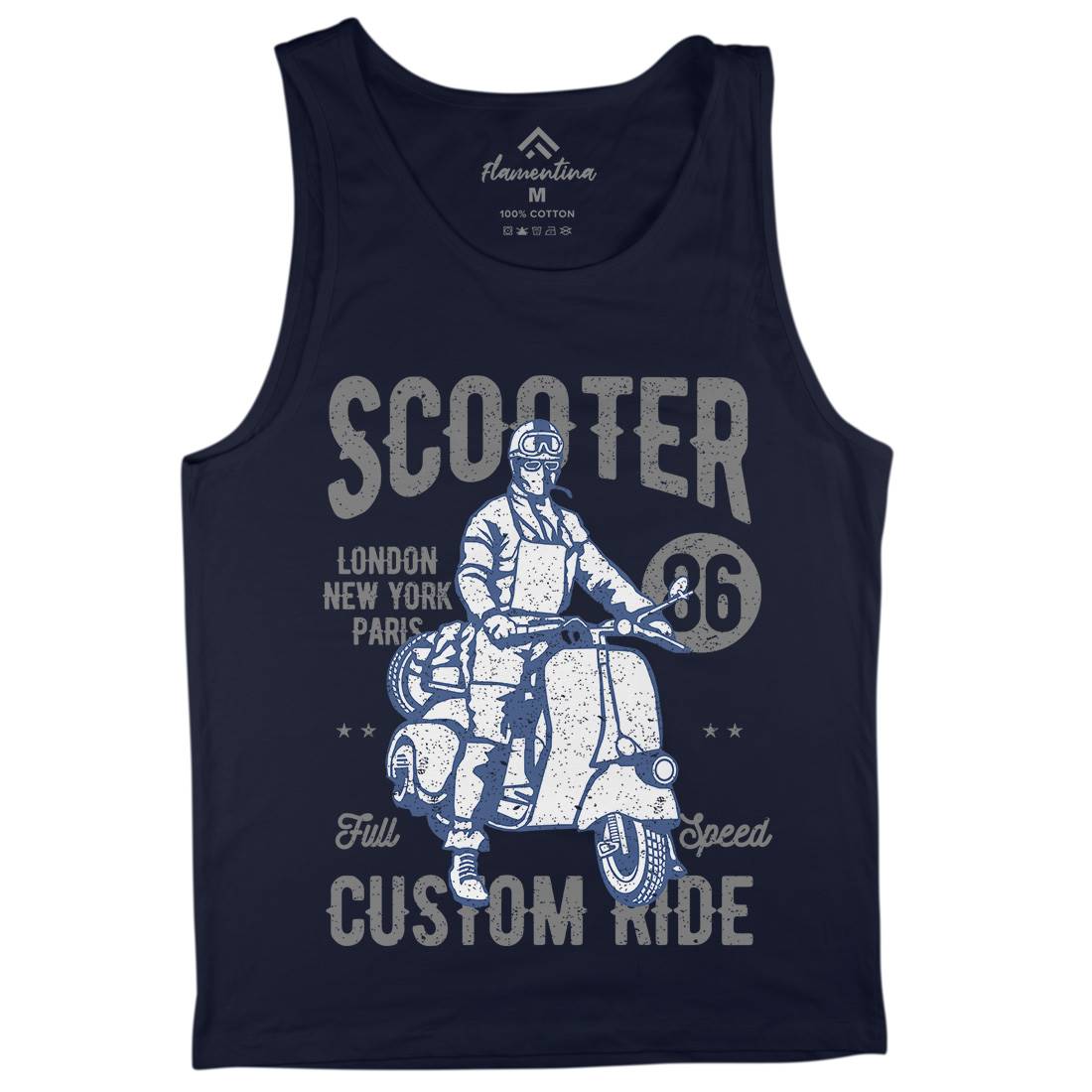 Vintage Scooter Mens Tank Top Vest Motorcycles A787