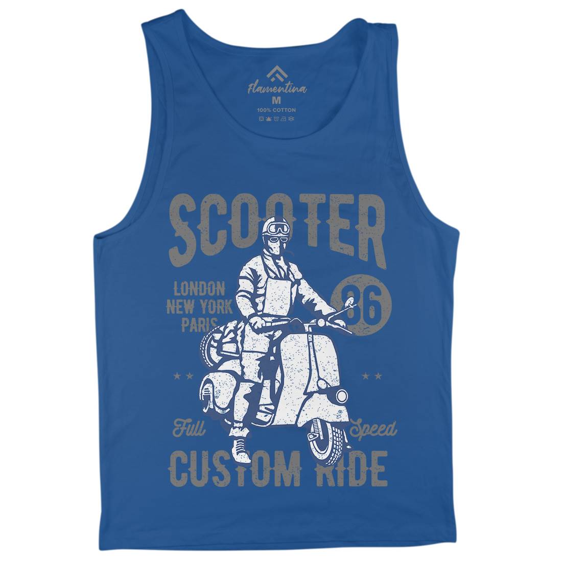 Vintage Scooter Mens Tank Top Vest Motorcycles A787