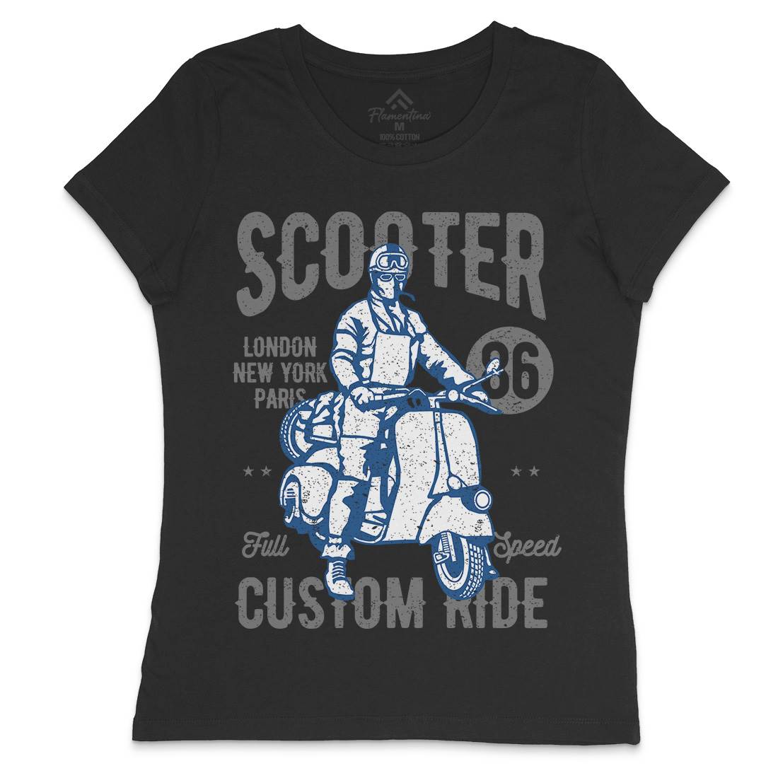 Vintage Scooter Womens Crew Neck T-Shirt Motorcycles A787