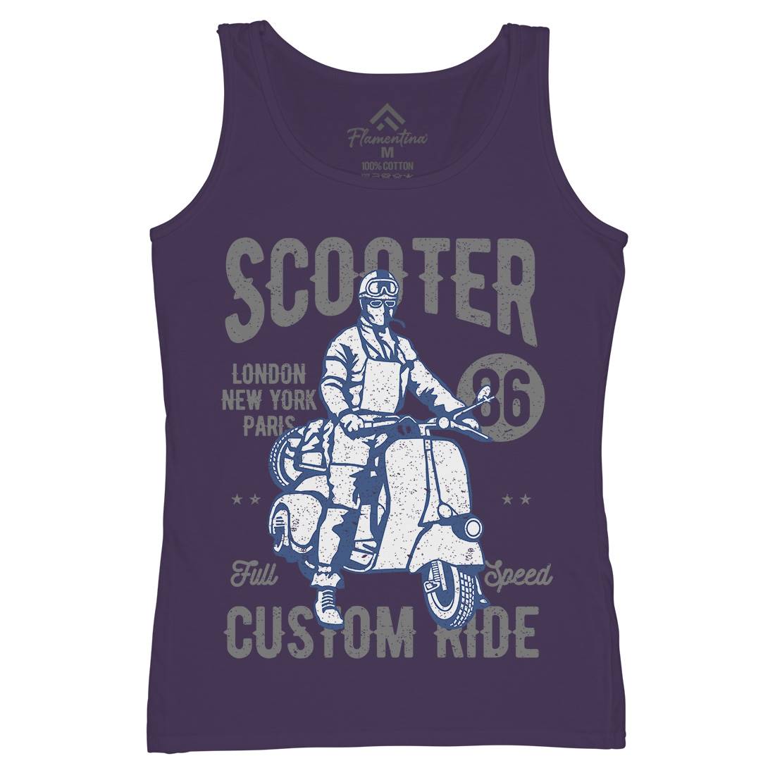 Vintage Scooter Womens Organic Tank Top Vest Motorcycles A787