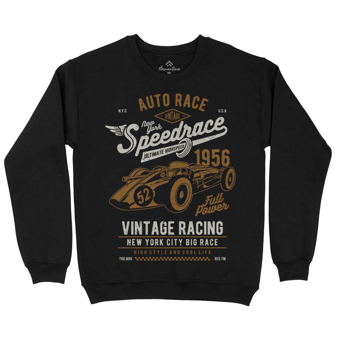 Vintage Speedrace Mens Crew Neck Sweatshirt Cars A788