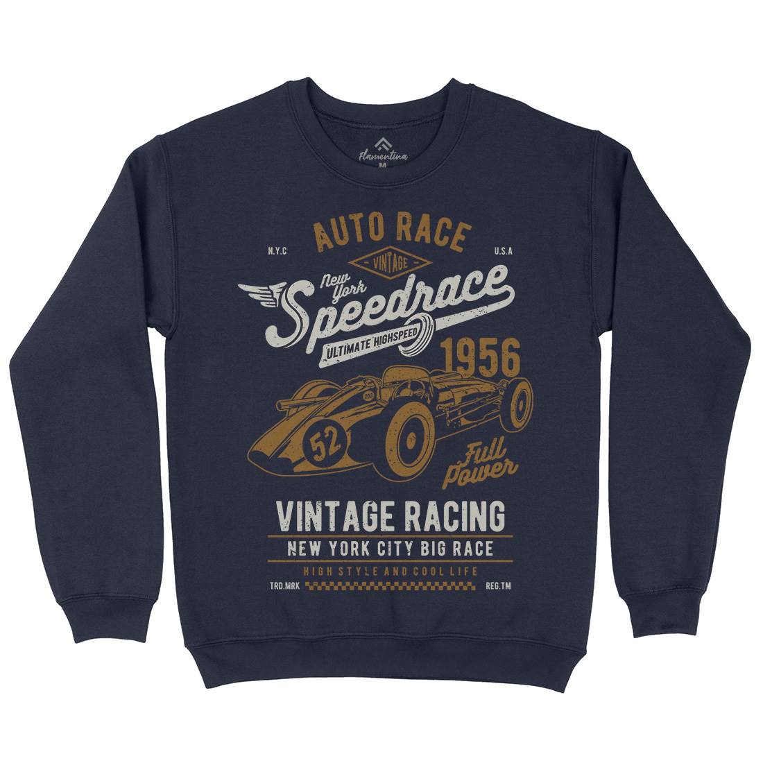 Vintage Speedrace Mens Crew Neck Sweatshirt Cars A788