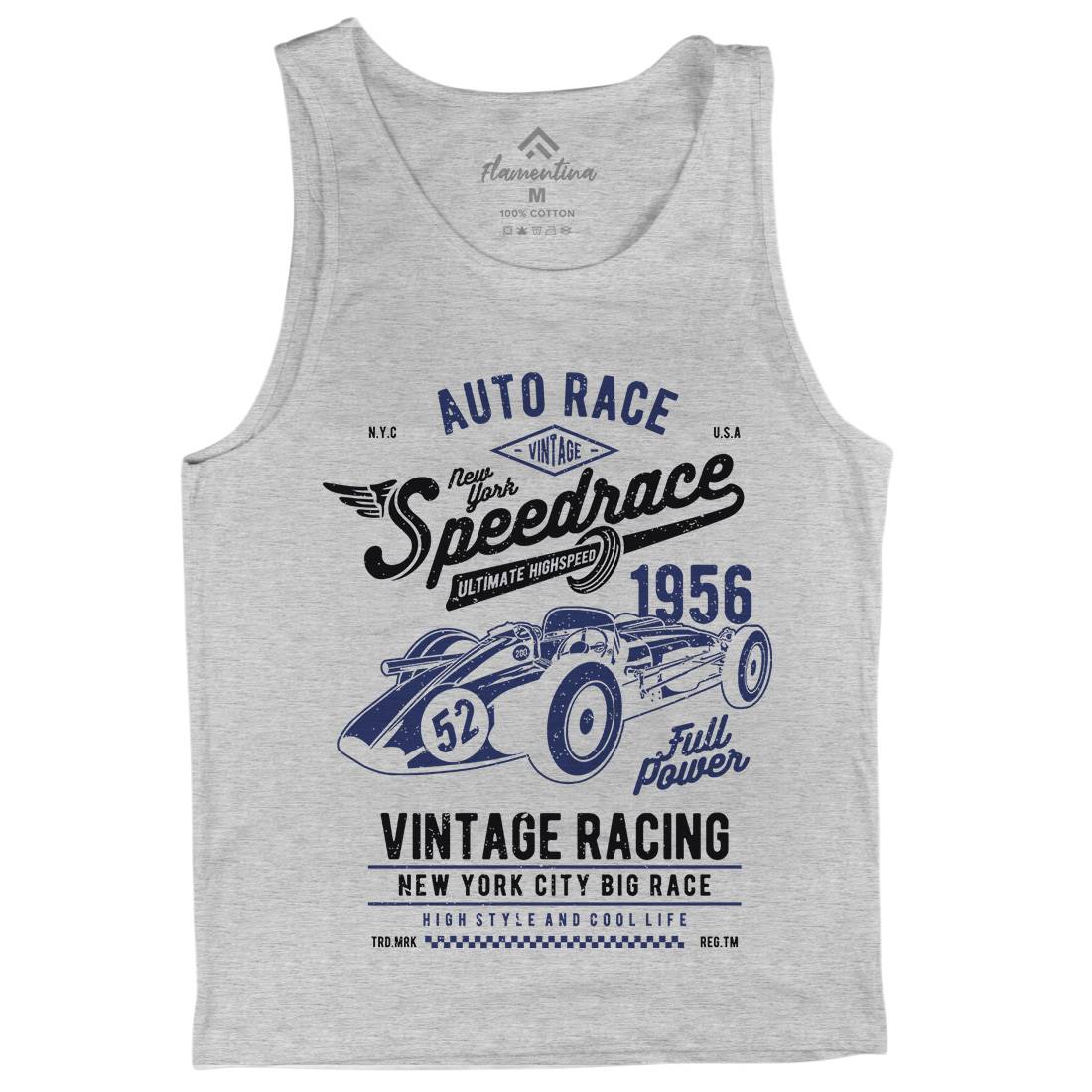 Vintage Speedrace Mens Tank Top Vest Cars A788