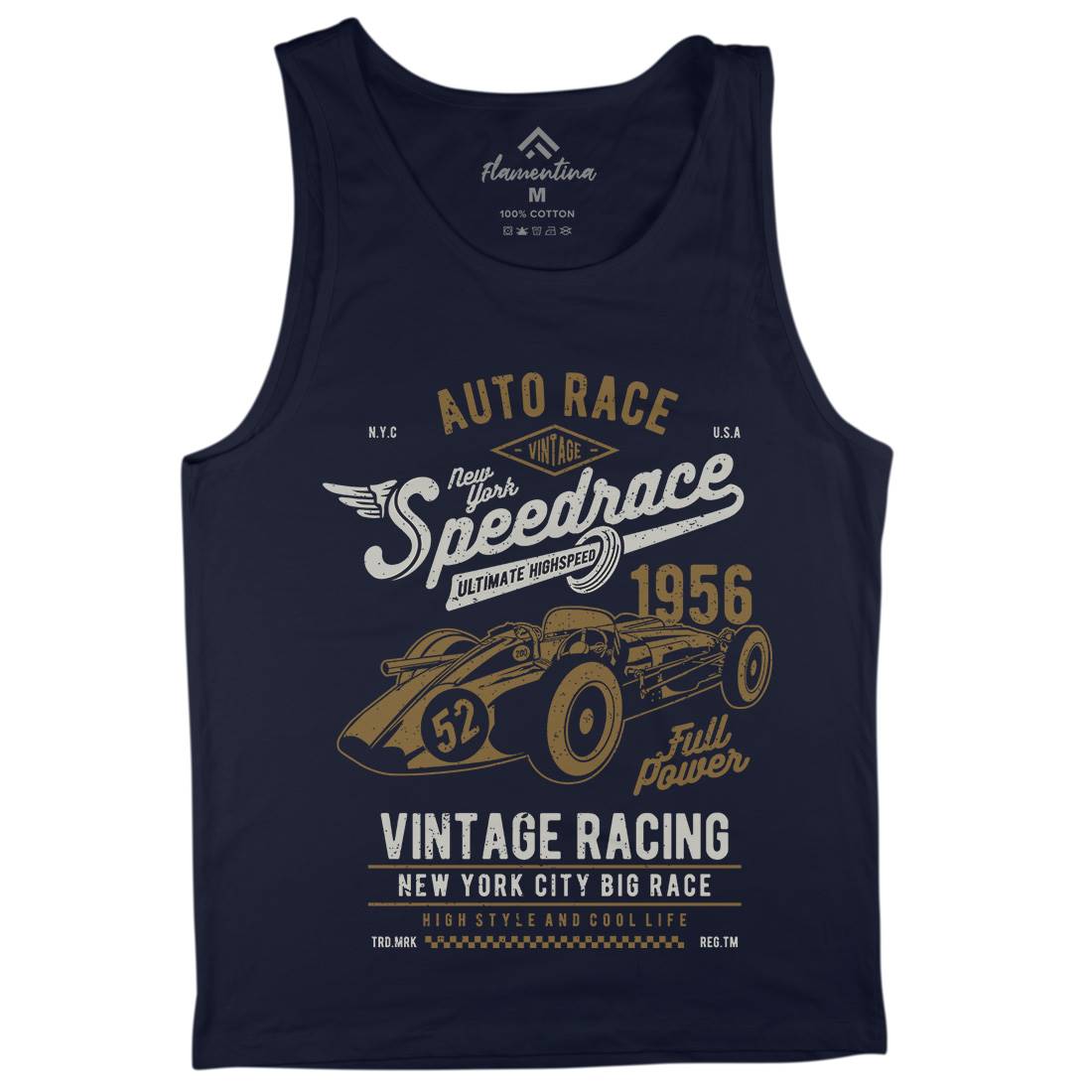 Vintage Speedrace Mens Tank Top Vest Cars A788