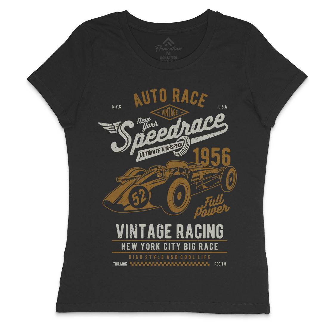 Vintage Speedrace Womens Crew Neck T-Shirt Cars A788