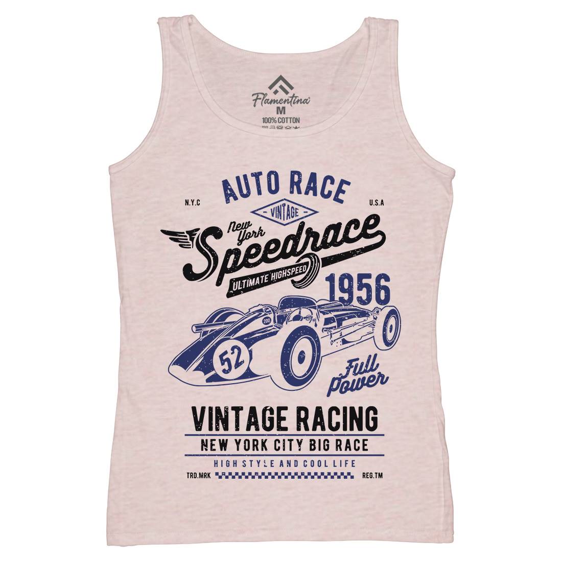 Vintage Speedrace Womens Organic Tank Top Vest Cars A788