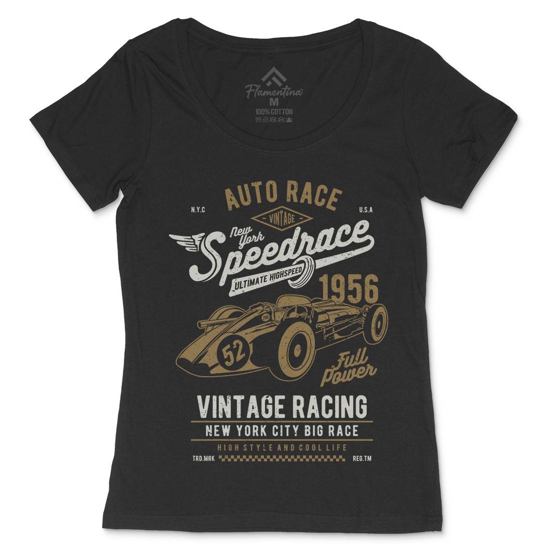Vintage Speedrace Womens Scoop Neck T-Shirt Cars A788