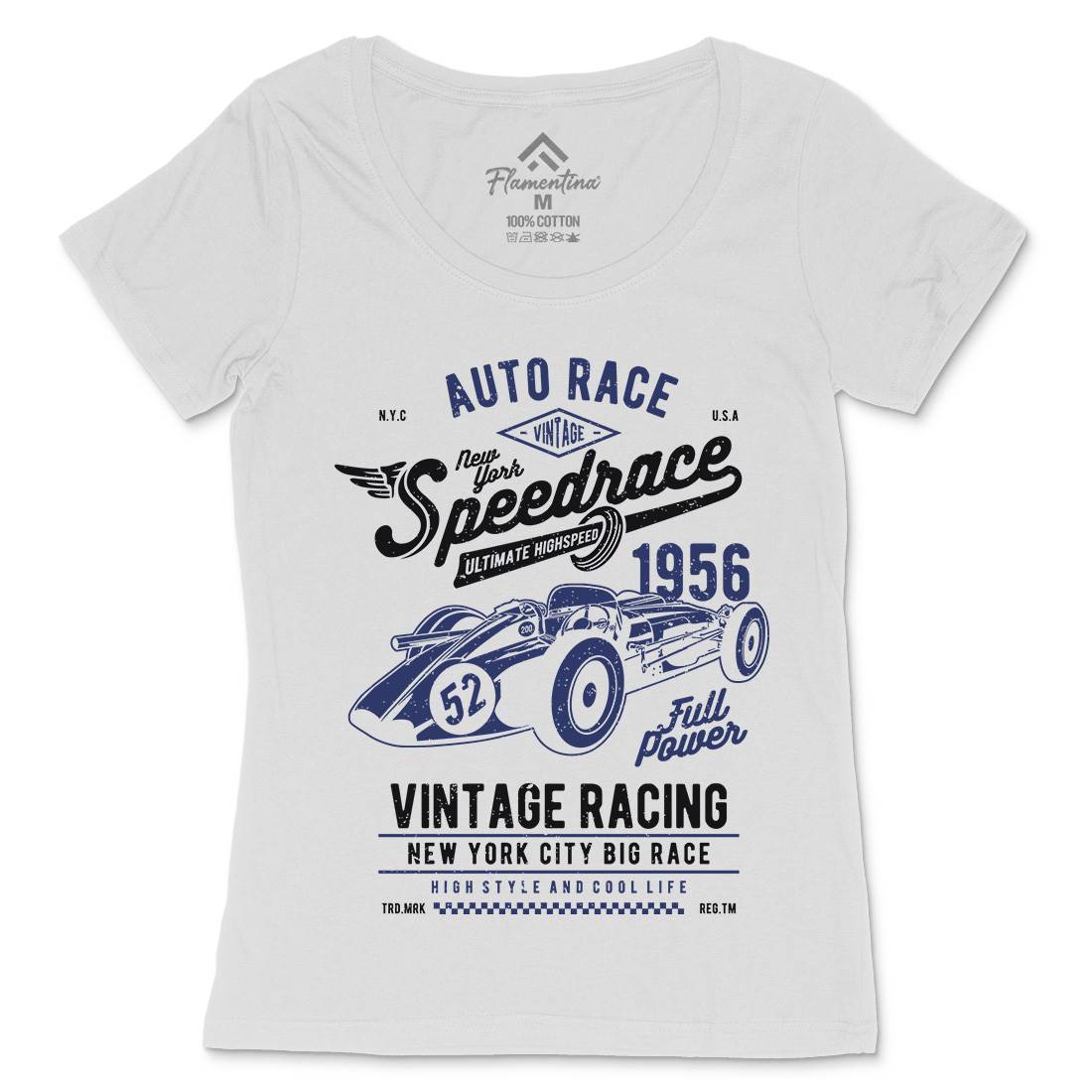 Vintage Speedrace Womens Scoop Neck T-Shirt Cars A788