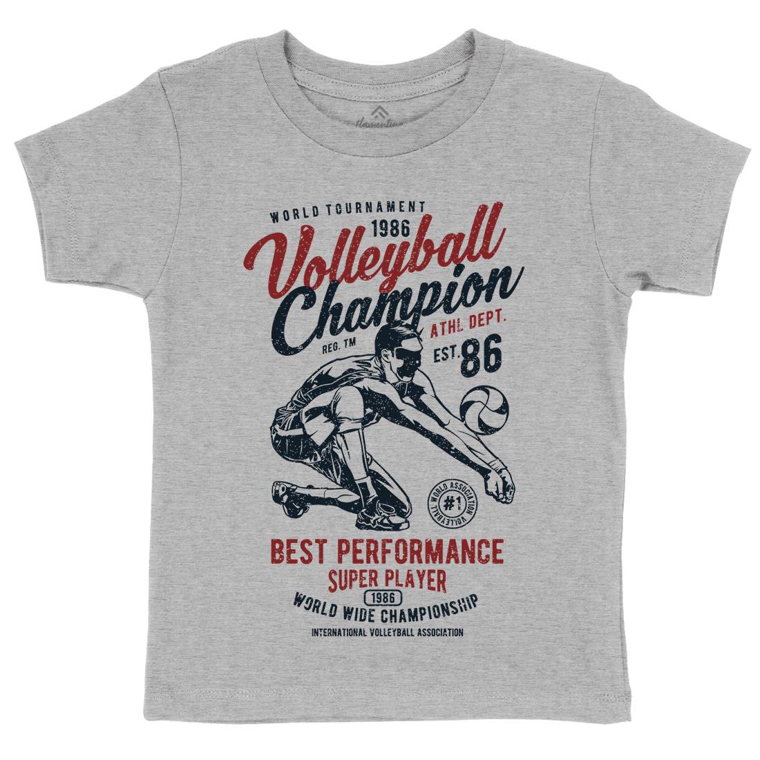 Volleyball Champion Kids Crew Neck T-Shirt Sport A789