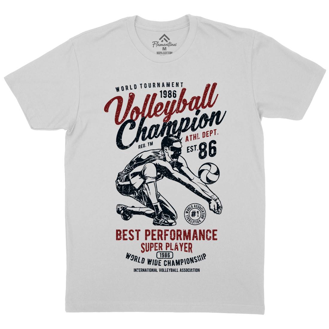 Volleyball Champion Mens Crew Neck T-Shirt Sport A789
