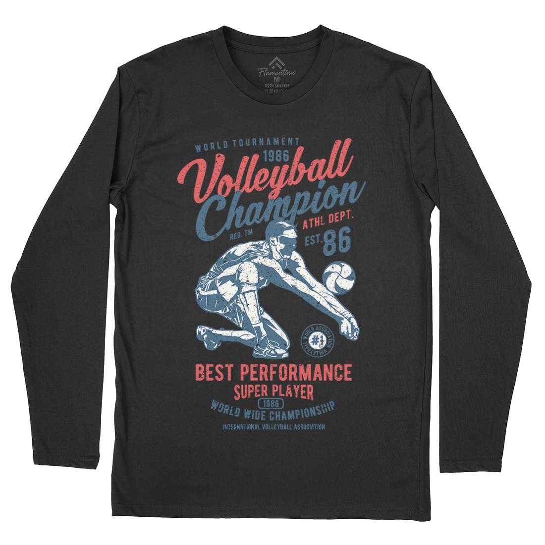 Volleyball Champion Mens Long Sleeve T-Shirt Sport A789
