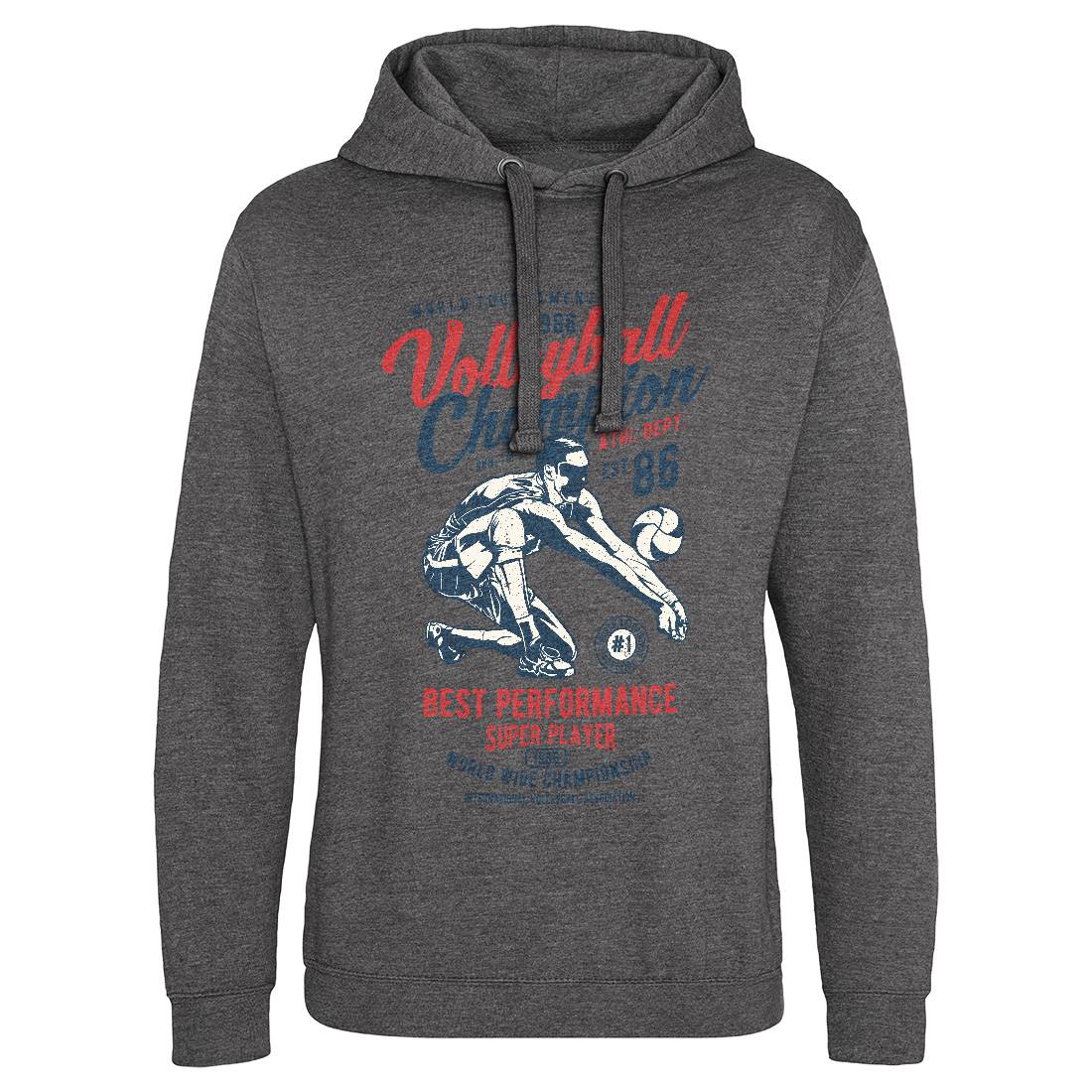 Volleyball Champion Mens Hoodie Without Pocket Sport A789