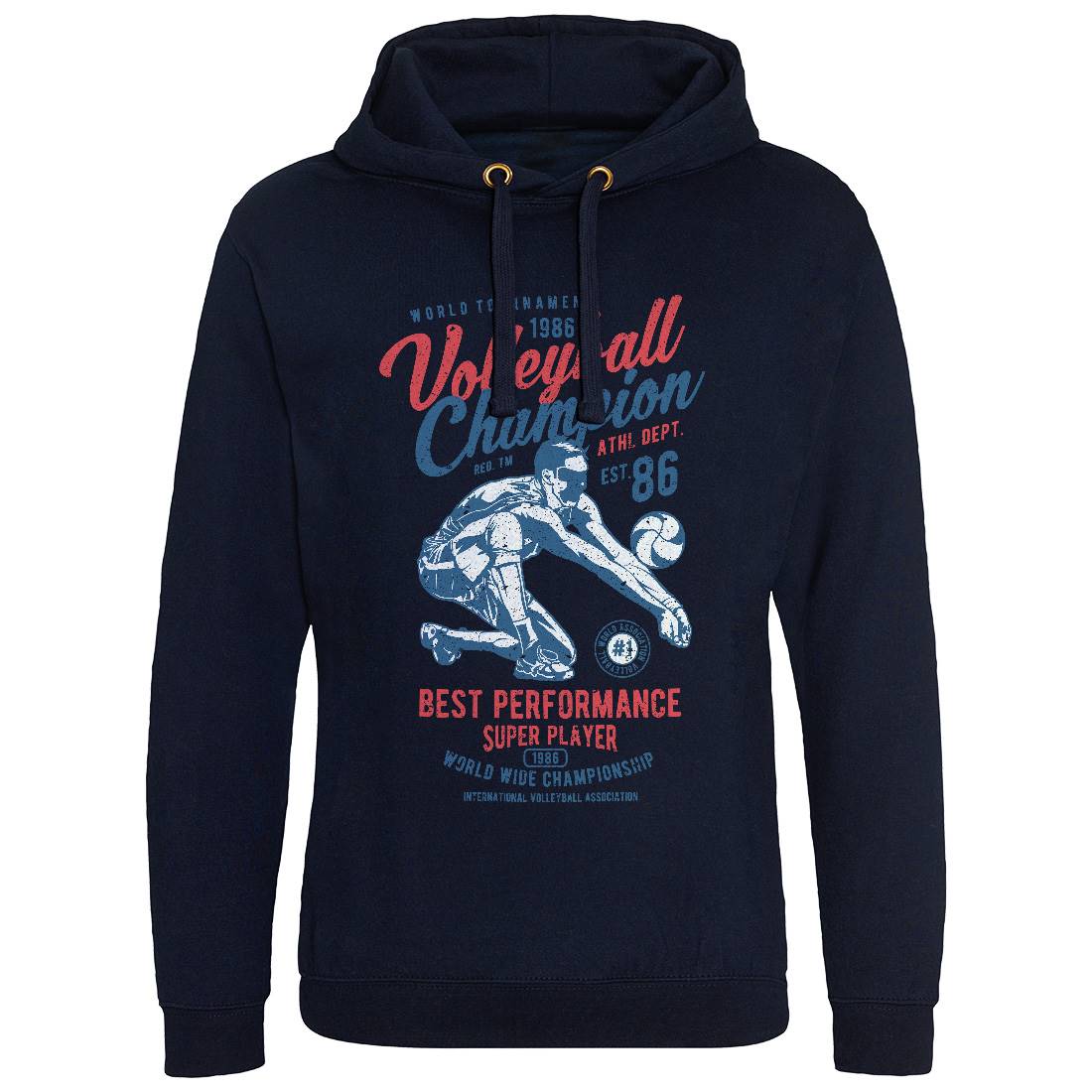 Volleyball Champion Mens Hoodie Without Pocket Sport A789