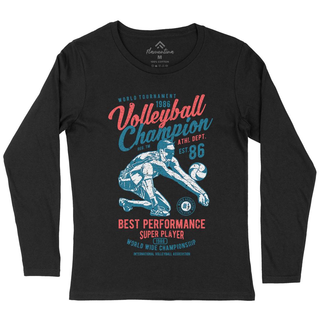 Volleyball Champion Womens Long Sleeve T-Shirt Sport A789