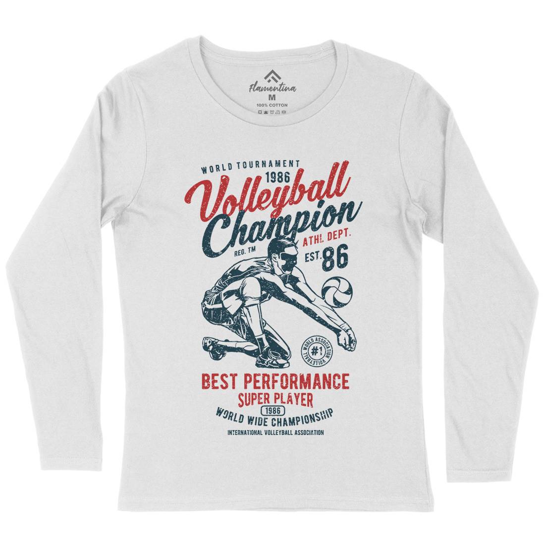 Volleyball Champion Womens Long Sleeve T-Shirt Sport A789