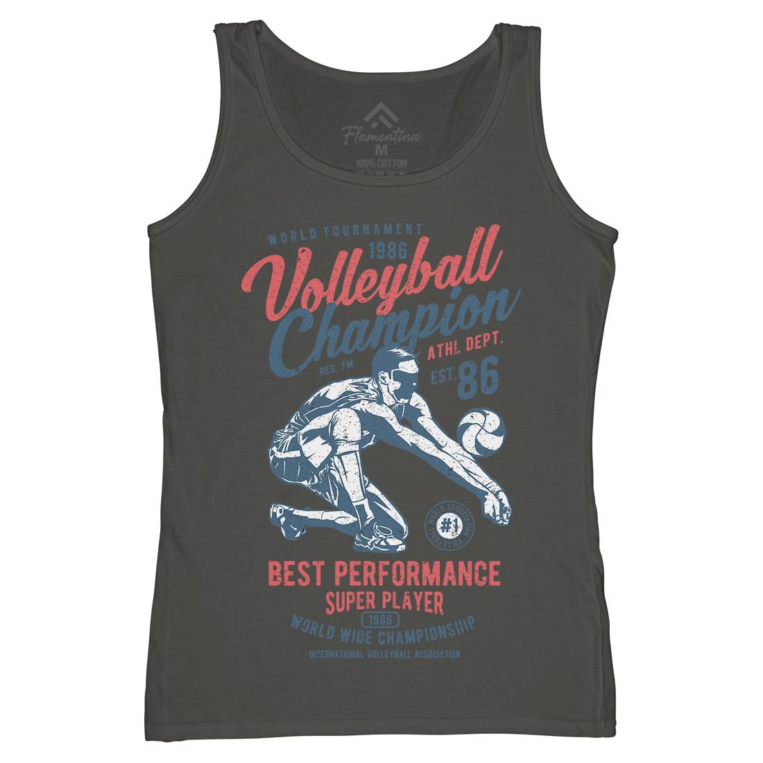 Volleyball Champion Womens Organic Tank Top Vest Sport A789