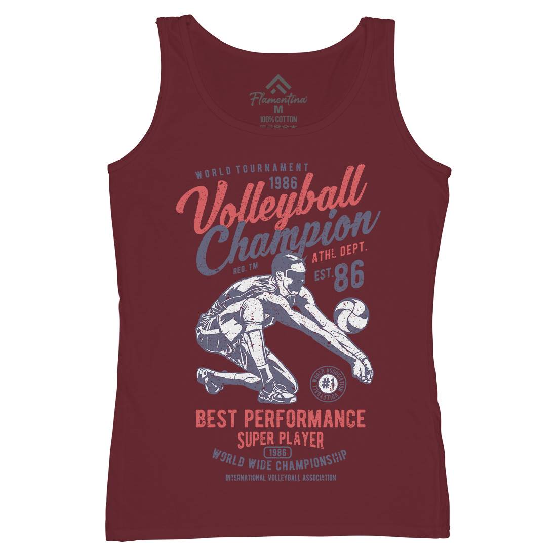 Volleyball Champion Womens Organic Tank Top Vest Sport A789