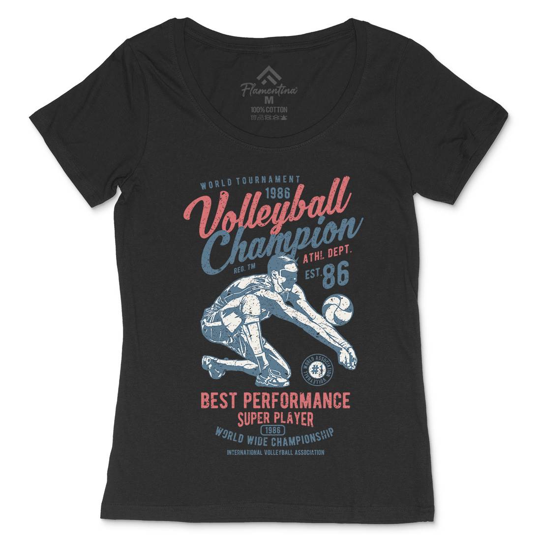Volleyball Champion Womens Scoop Neck T-Shirt Sport A789