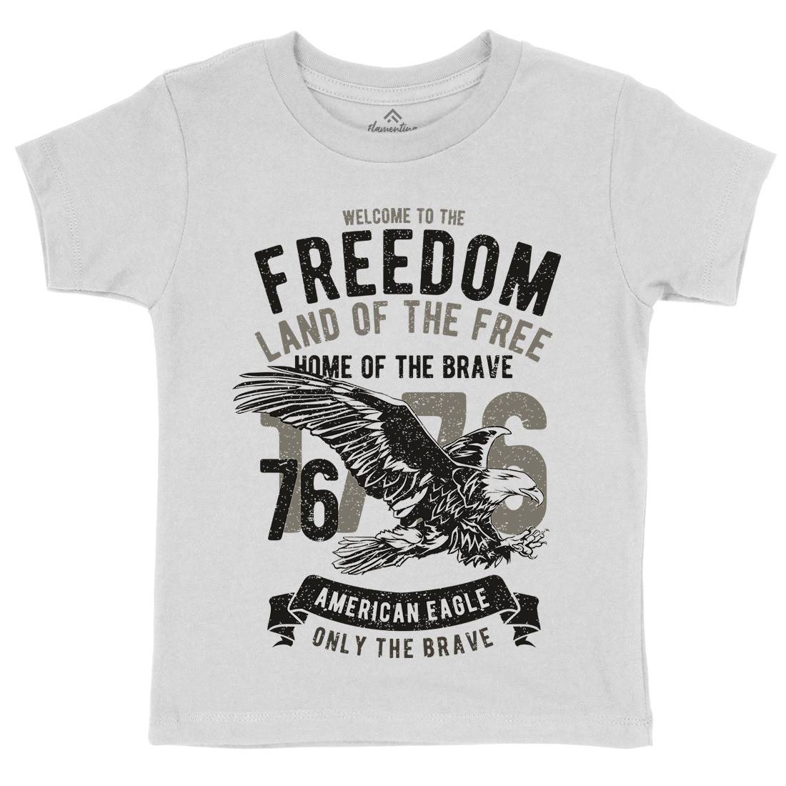Welcome To The Freedom Kids Organic Crew Neck T-Shirt Army A790