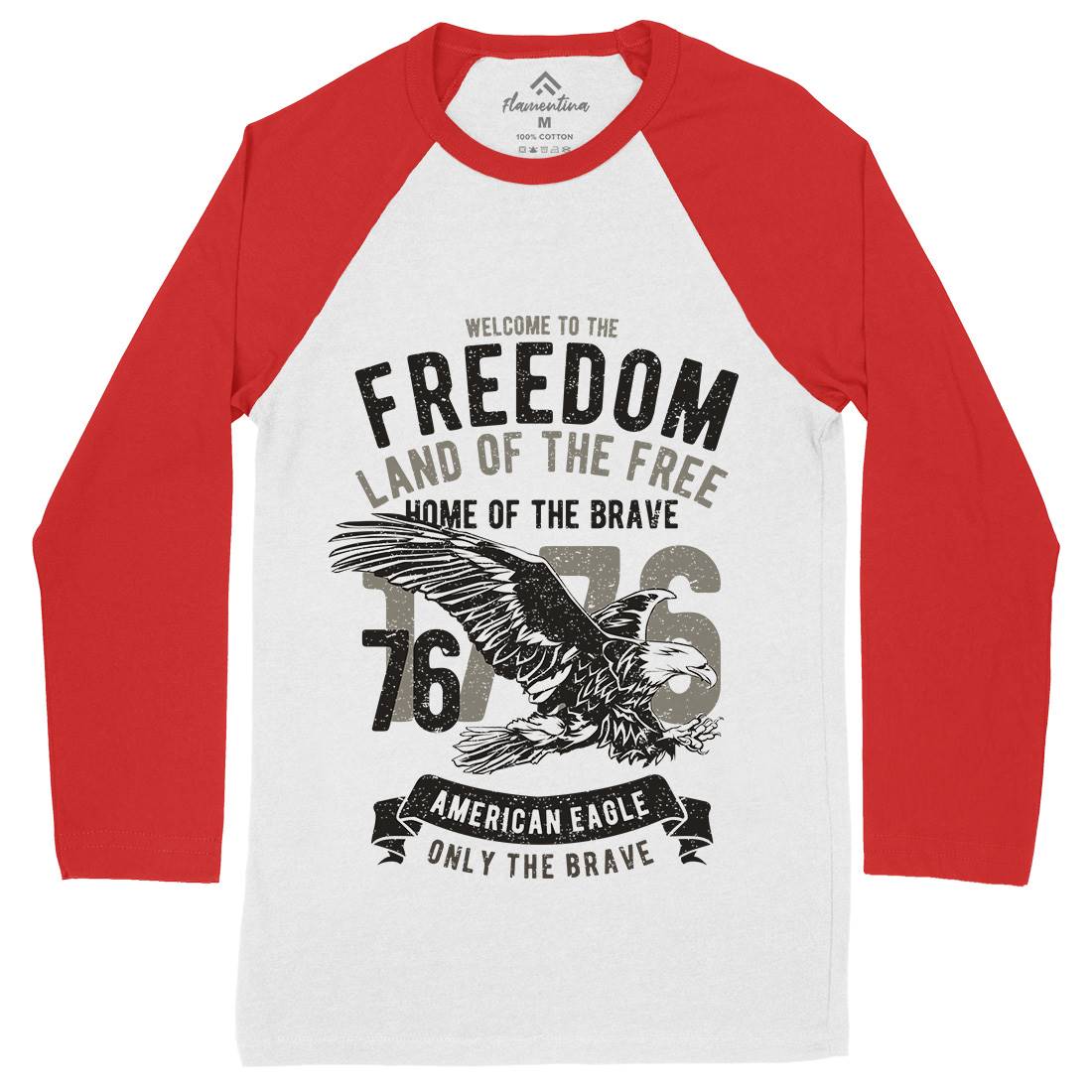 Welcome To The Freedom Mens Long Sleeve Baseball T-Shirt Army A790