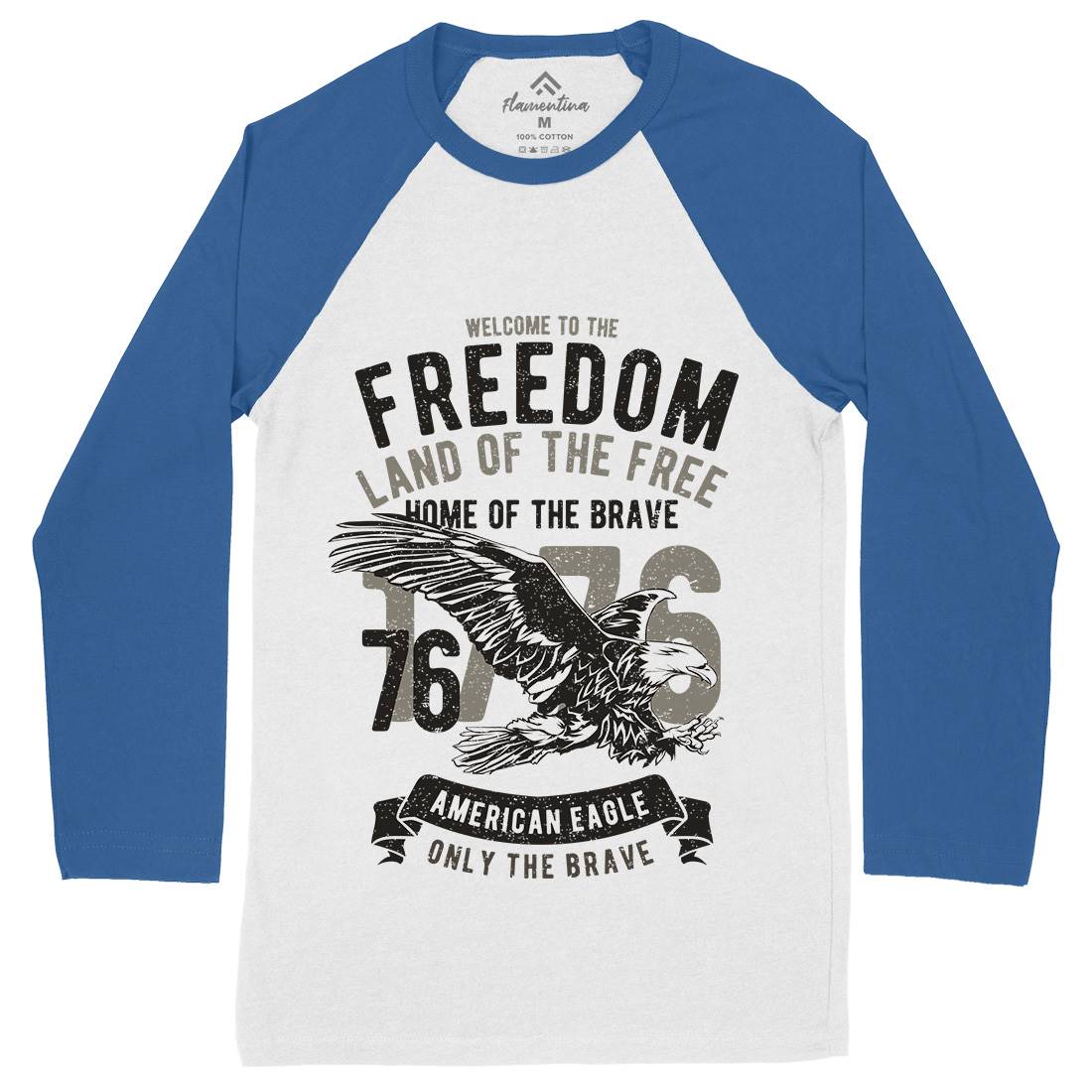 Welcome To The Freedom Mens Long Sleeve Baseball T-Shirt Army A790