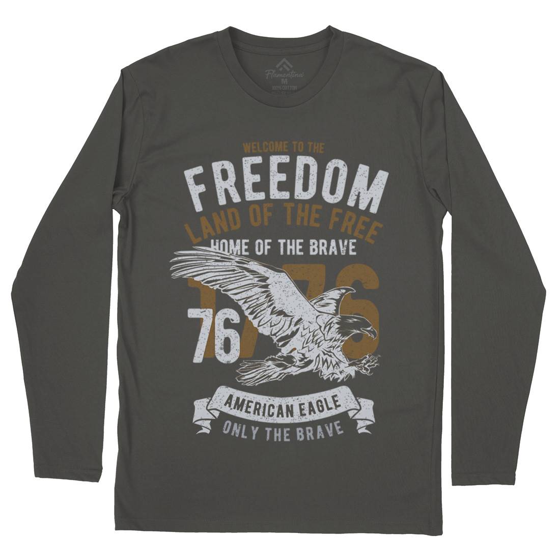Welcome To The Freedom Mens Long Sleeve T-Shirt Army A790
