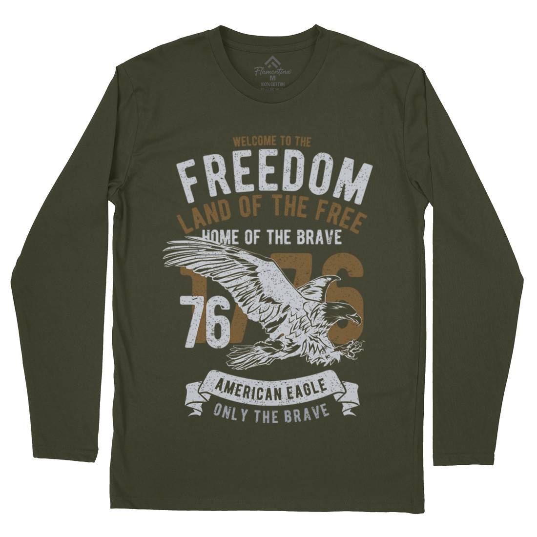 Welcome To The Freedom Mens Long Sleeve T-Shirt Army A790