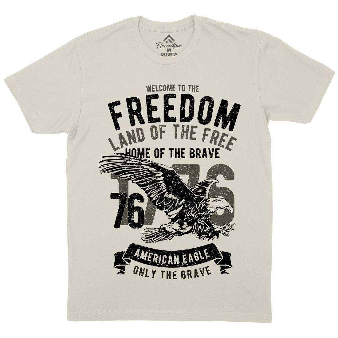 Welcome To The Freedom Mens Organic Crew Neck T-Shirt Army A790