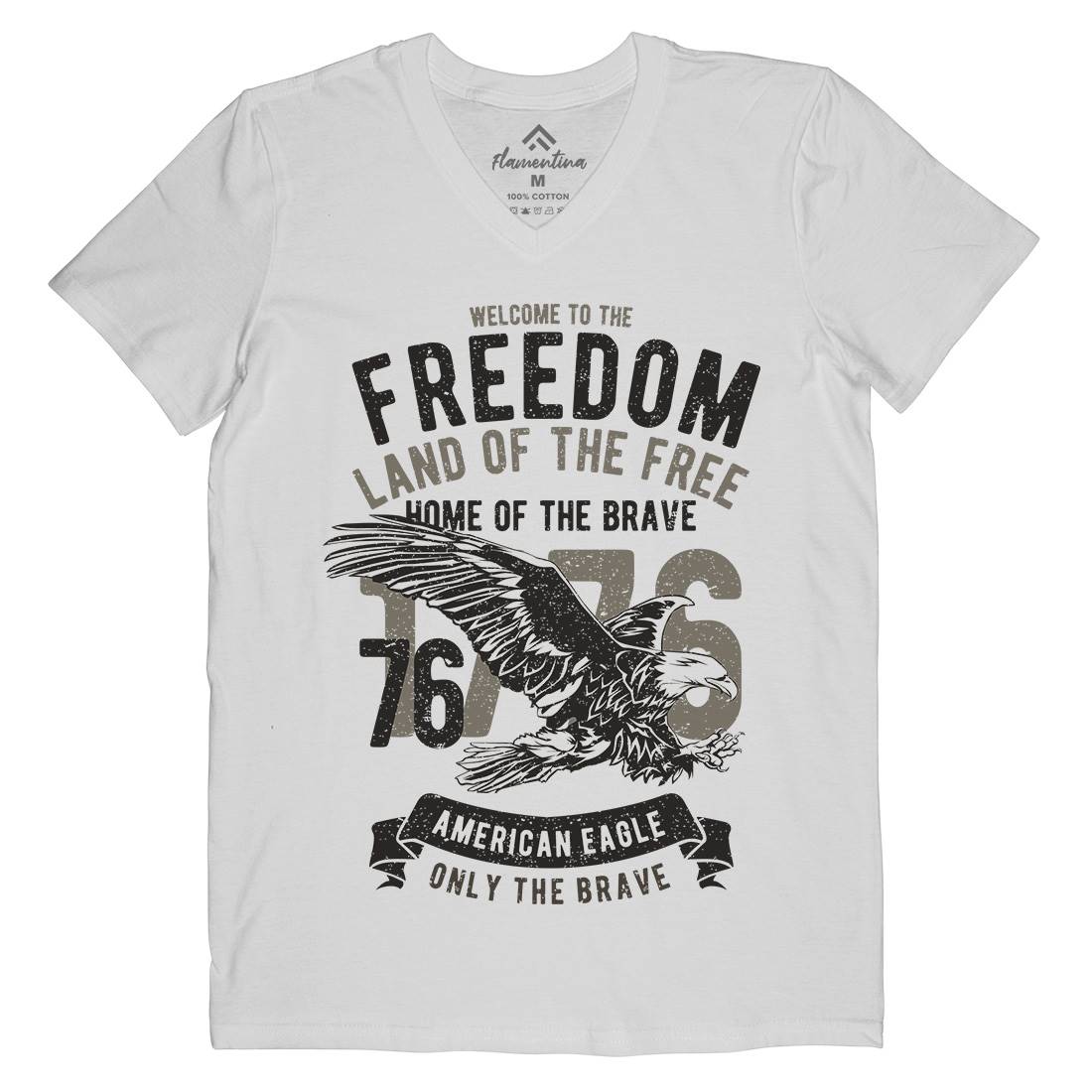 Welcome To The Freedom Mens V-Neck T-Shirt Army A790