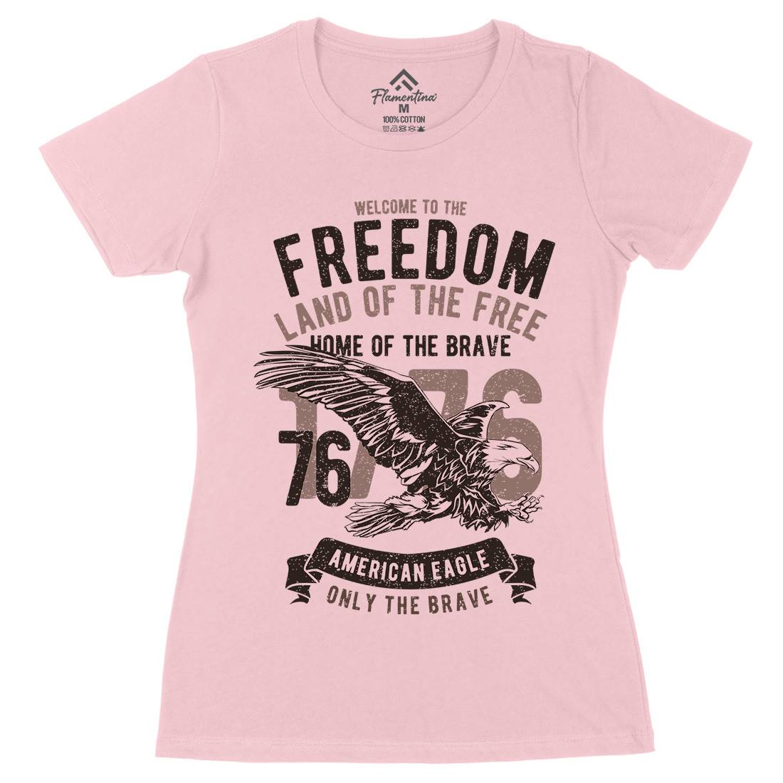Welcome To The Freedom Womens Organic Crew Neck T-Shirt Army A790