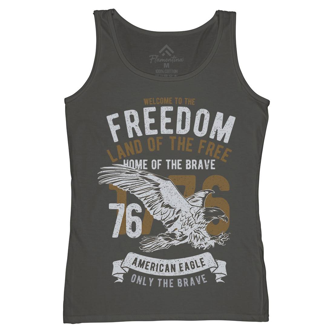 Welcome To The Freedom Womens Organic Tank Top Vest Army A790