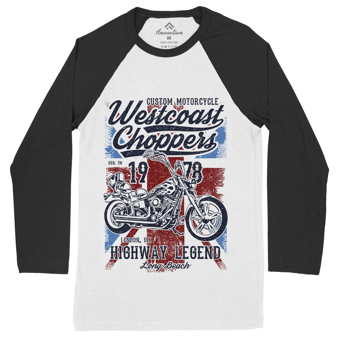 Westcoast Choppers Mens Long Sleeve Baseball T-Shirt Motorcycles A791